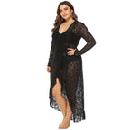 Damen eleganter Spitzen-Strandüberwurf R&B