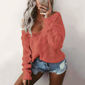 Damen trendiger Strickpullover mit asymmetrischem Schnitt und offener Schulterpartie