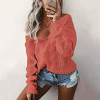 Damen trendiger Strickpullover mit asymmetrischem Schnitt und offener Schulterpartie