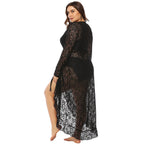 Damen eleganter Spitzen-Strandüberwurf R&B