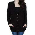 Damen Grobstrick-Cardigan mit Knopfdetails und aufgesetzten Taschen