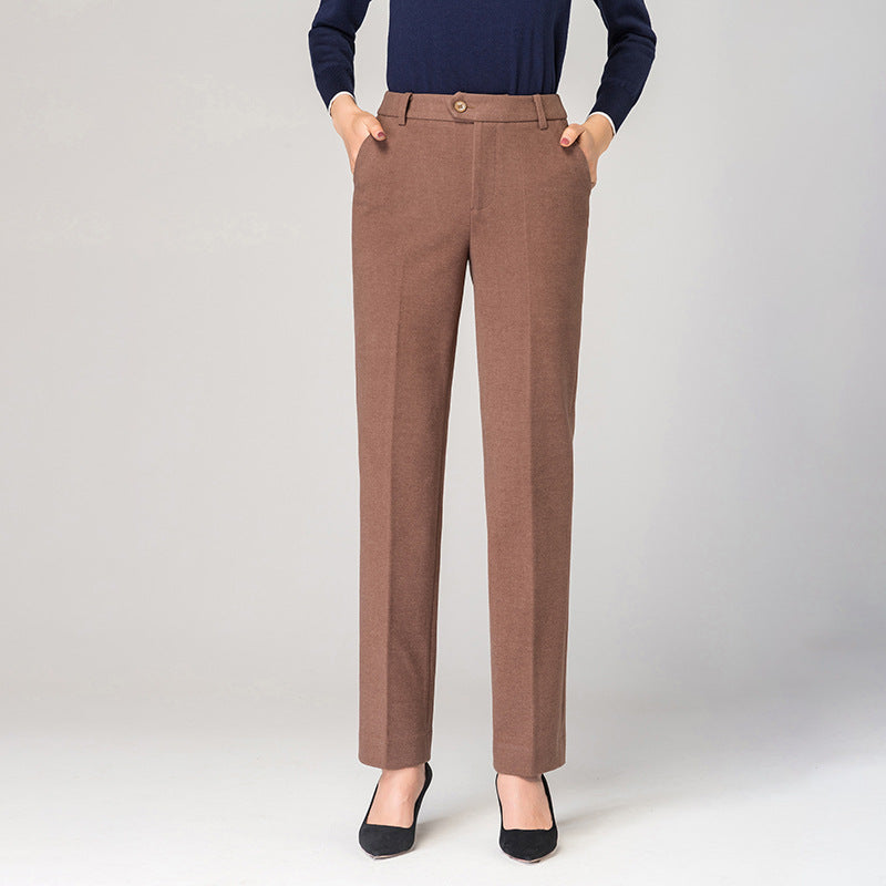 Damen elegante Bundfalten Stoffhose