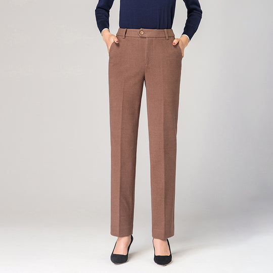 Damen elegante Bundfalten Stoffhose