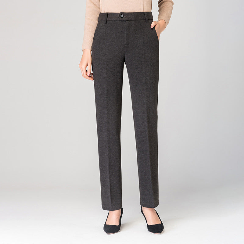 Damen elegante Bundfalten Stoffhose