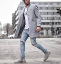 Herren edler wool-blazer mit schmalem Schnitt und stilvollen Details
