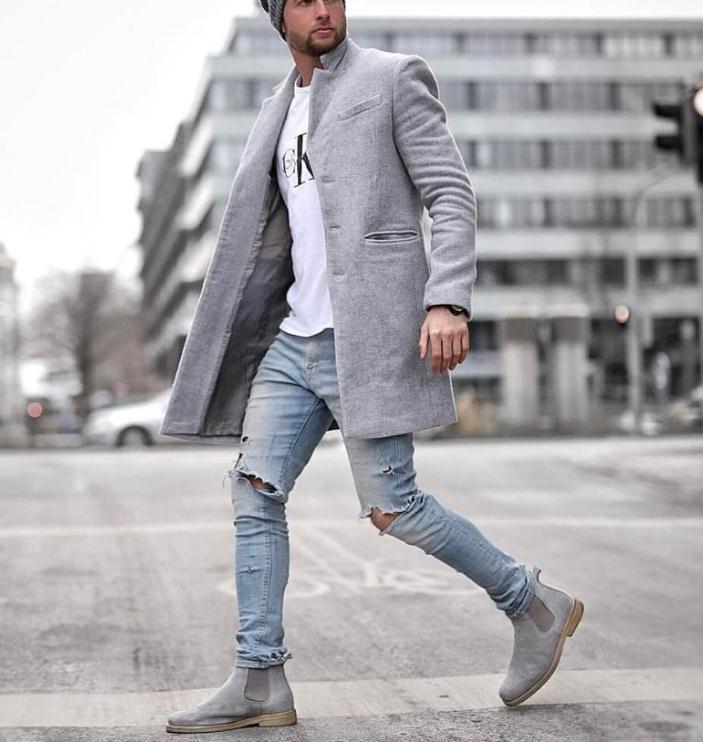 Herren edler wool-blazer mit schmalem Schnitt und stilvollen Details