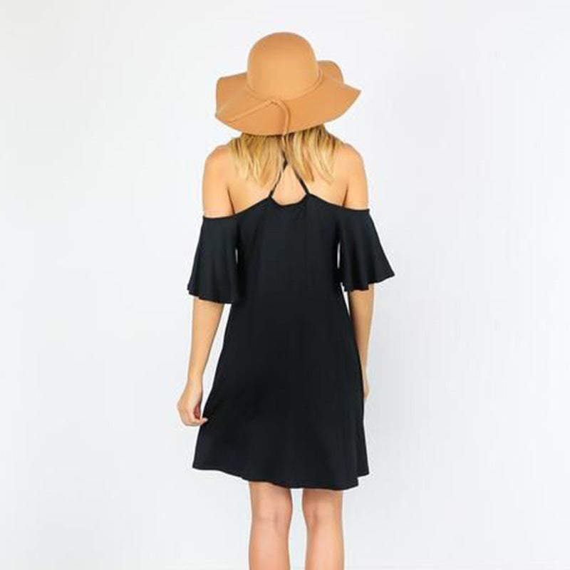 Damen Sommerliches Kleid mit schulterfreier Optik und fließendem Schnitt R&B