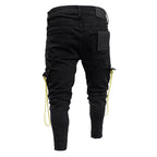 Herren trendige Cargo-Jeans mit praktischem Seitenreißverschluss und stylischen Ziernähten R&B