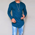 R&B | Langarm T Shirt Slim Passform Rundhals Weiche Atmungsaktive Baumwollmischung