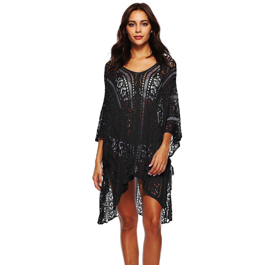 Damen Häkel-Strandtunika mit elegantem Schnitt und durchbrochenen Details R&B
