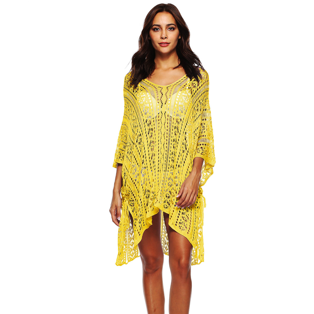 Damen Häkel-Strandtunika mit elegantem Schnitt und durchbrochenen Details R&B