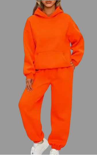 Damen Oversized Hoodie und weit geschnittene Jogginghose Set R&B