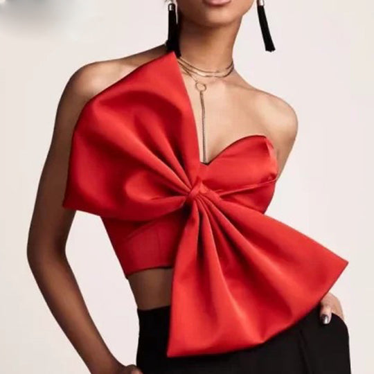 Damen Cropped Top mit dekorativem Schleifen-Design R&B
