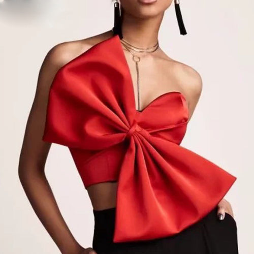 Damen Cropped Top mit dekorativem Schleifen-Design R&B