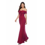 Damen Abendkleid mit schulterfreiem Design EB