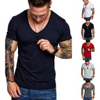 Herren V-Ausschnitt T-Shirt aus hochwertiger Baumwolle mit figurbetonter Passform