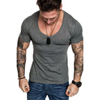 Herren V-Ausschnitt T-Shirt aus hochwertiger Baumwolle mit figurbetonter Passform
