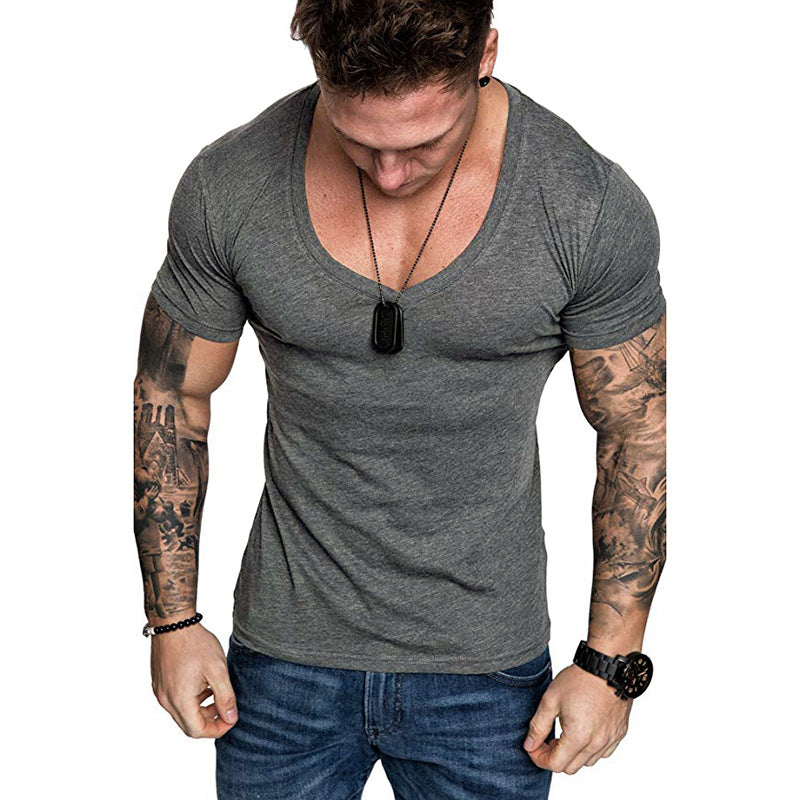 Herren V-Ausschnitt T-Shirt aus hochwertiger Baumwolle mit figurbetonter Passform