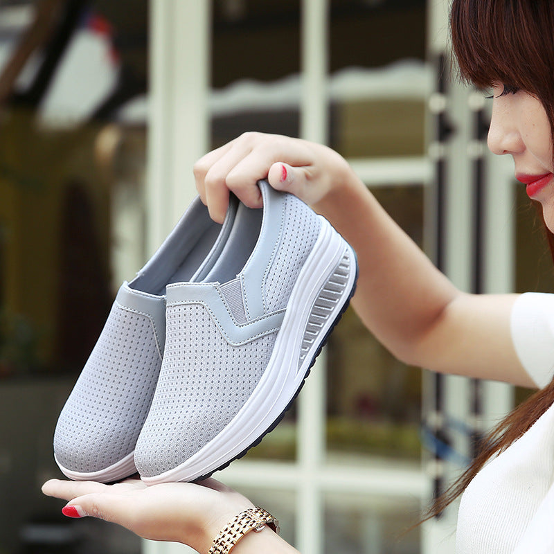 Damen nan komfortabler Schlupf-Sneaker aus luftiger Netzstruktur mit dämpfender Keilsohle R&B