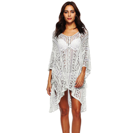Damen Häkel-Strandtunika mit elegantem Schnitt und durchbrochenen Details R&B