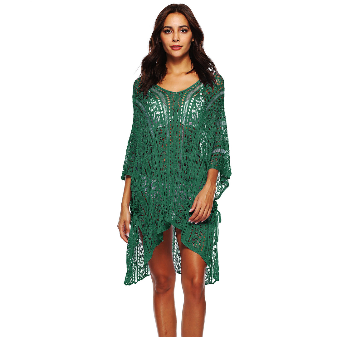 Damen Häkel-Strandtunika mit elegantem Schnitt und durchbrochenen Details R&B