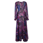 Damen Maxi-Kleid mit floralem Print und voluminösen Ärmeln R&B