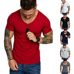 Herren V-Ausschnitt T-Shirt aus hochwertiger Baumwolle mit figurbetonter Passform