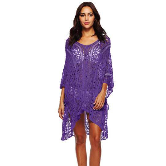 Damen Häkel-Strandtunika mit elegantem Schnitt und durchbrochenen Details R&B