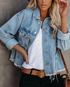 R&B | Vielseitiger Gewaschener Denim Mantel