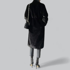 R&B | Damen Winter Schlanker Langer Klassischer Trench Mantel Schwarz