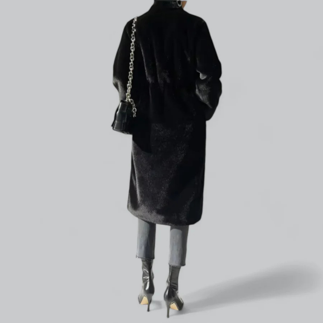 R&B | Damen Winter Schlanker Langer Klassischer Trench Mantel Schwarz