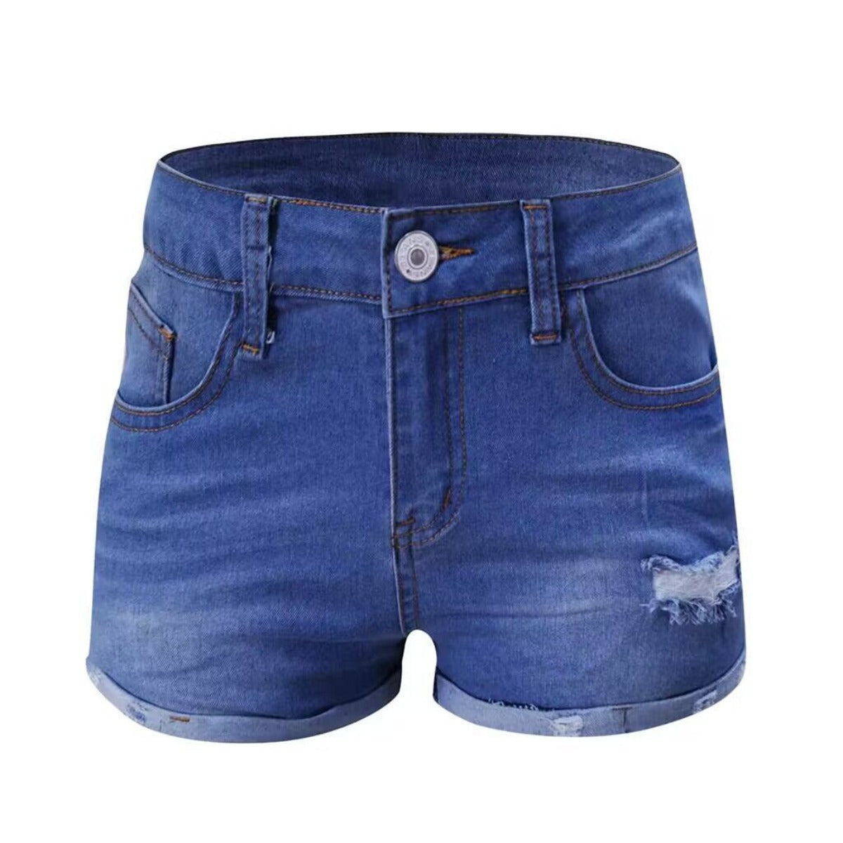 R&B | Zerrissene Quasten-Denim-Shorts