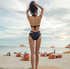 R&B | Halter Cut Out Bandage Trikini Badeanzug