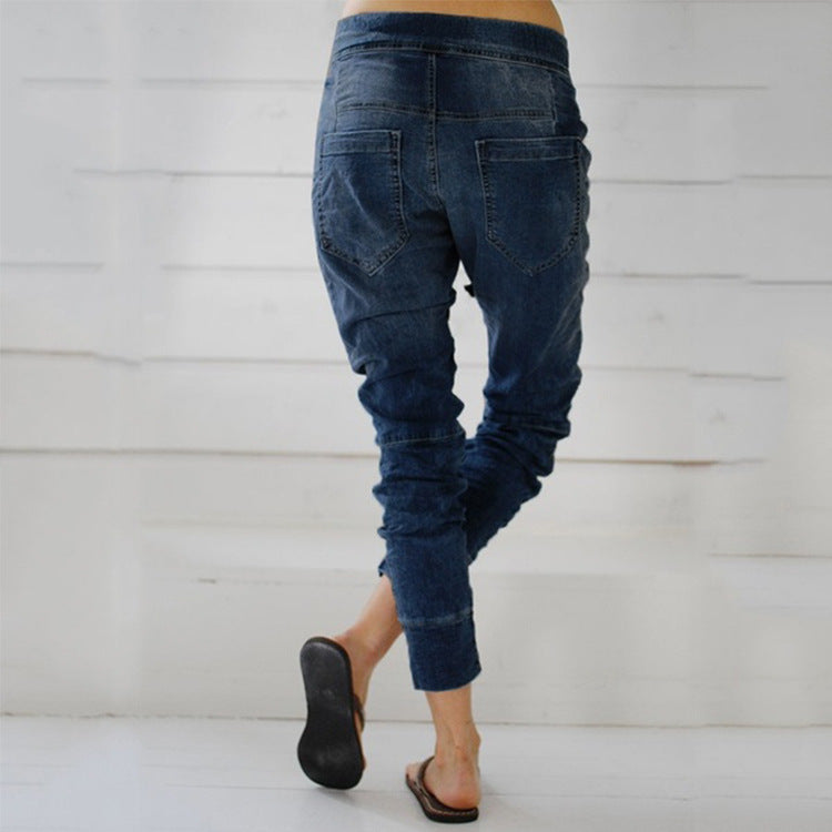 Damen Cargohose im lässigen Denim-Style mit Gummizug R&B