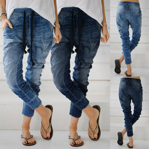 Damen Cargohose im lässigen Denim-Style mit Gummizug R&B
