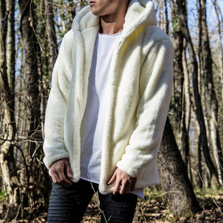 Herren Kuschelige Fleecejacke mit Kapuze R&B