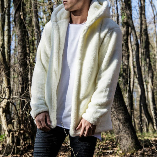 Herren Kuschelige Fleecejacke mit Kapuze R&B