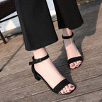 Damen nan elegante Sandalette im minimalistischen Design mit quadratischer Zehenpartie und verstellbarem Knöchelriemen R&B