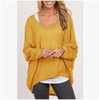 Damen lässiger Oversized Pullover mit weit geschnittenen Ärmeln und lässigem Fall R&B