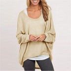 Damen lässiger Oversized Pullover mit weit geschnittenen Ärmeln und lässigem Fall R&B