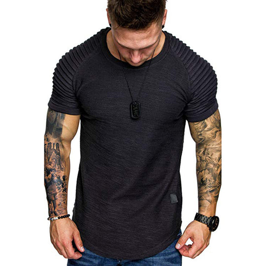 Herren modisches T-Shirt mit strukturierten Ärmeln R&B
