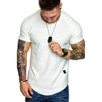 Herren modisches T-Shirt mit strukturierten Ärmeln