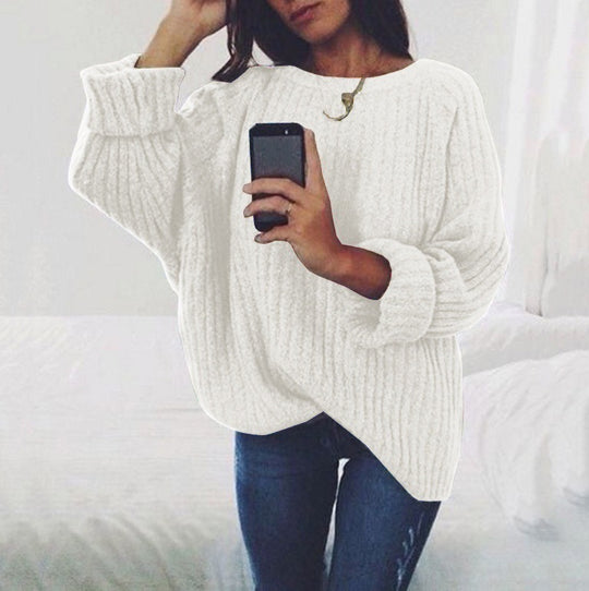 Damen Grob gestrickter Pullover mit oversized Schnitt und strukturiertem Muster R&B