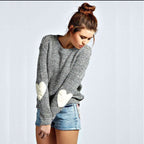 Damen Strickpullover mit Herz-Applikationen und lässiger Passform