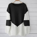 Damen modischer Strickpullover mit geometrischem Muster und strukturiertem Gewe