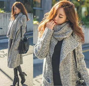 Damen Strickmantel mit oversized Schnitt und lässigen Taschen