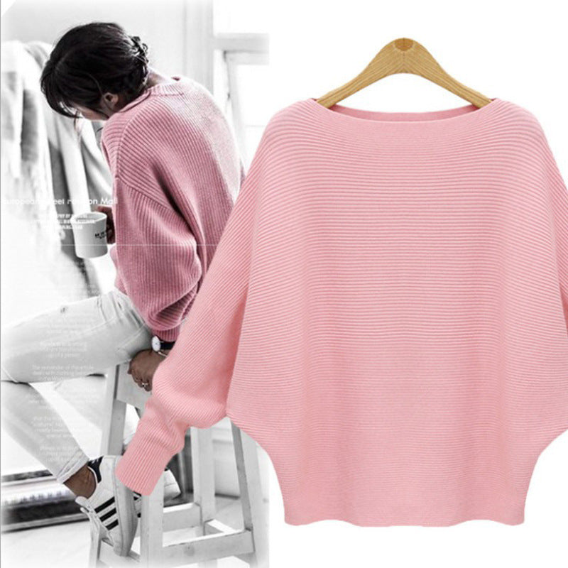 Damen Oversized Strickpullover mit off-shoulder Design und lässigem Schnitt R&B