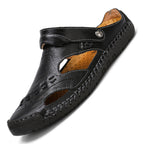Herren Ergonomische Leder-Sandalen mit verstellbarem Riemen R&B