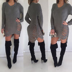 Damen Strickkleid mit auffälligen Cut-Outs und lässigem Schnitt