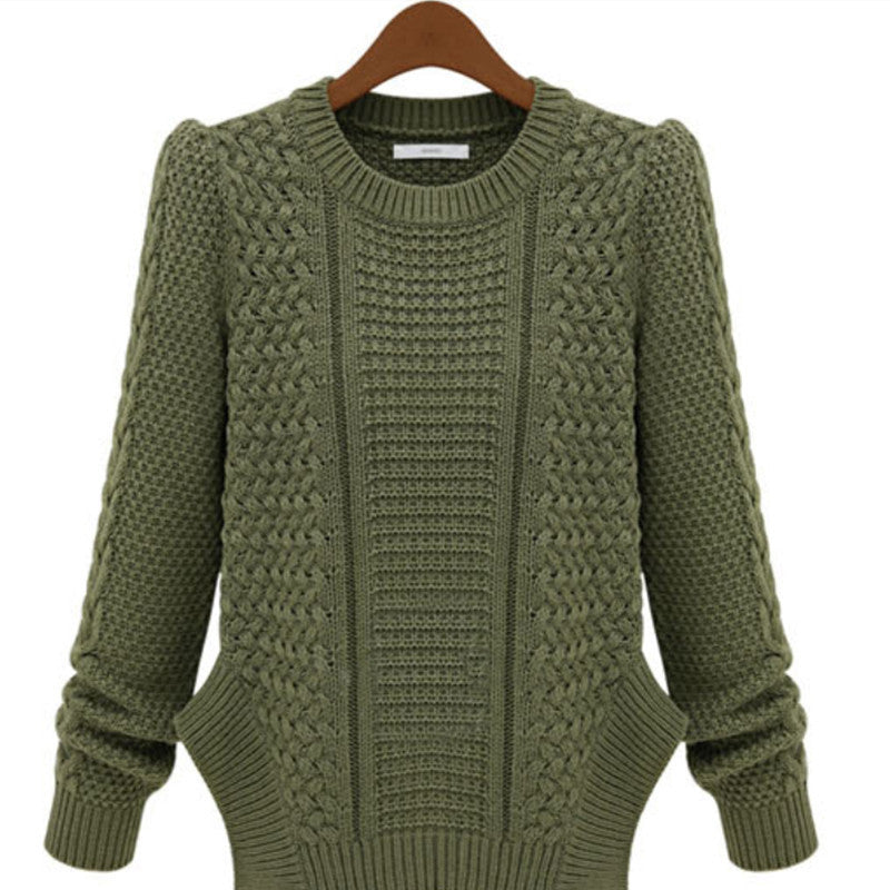 Damen Strickpullover mit strukturierter Oberfläche und seitlichen Taschen R&B